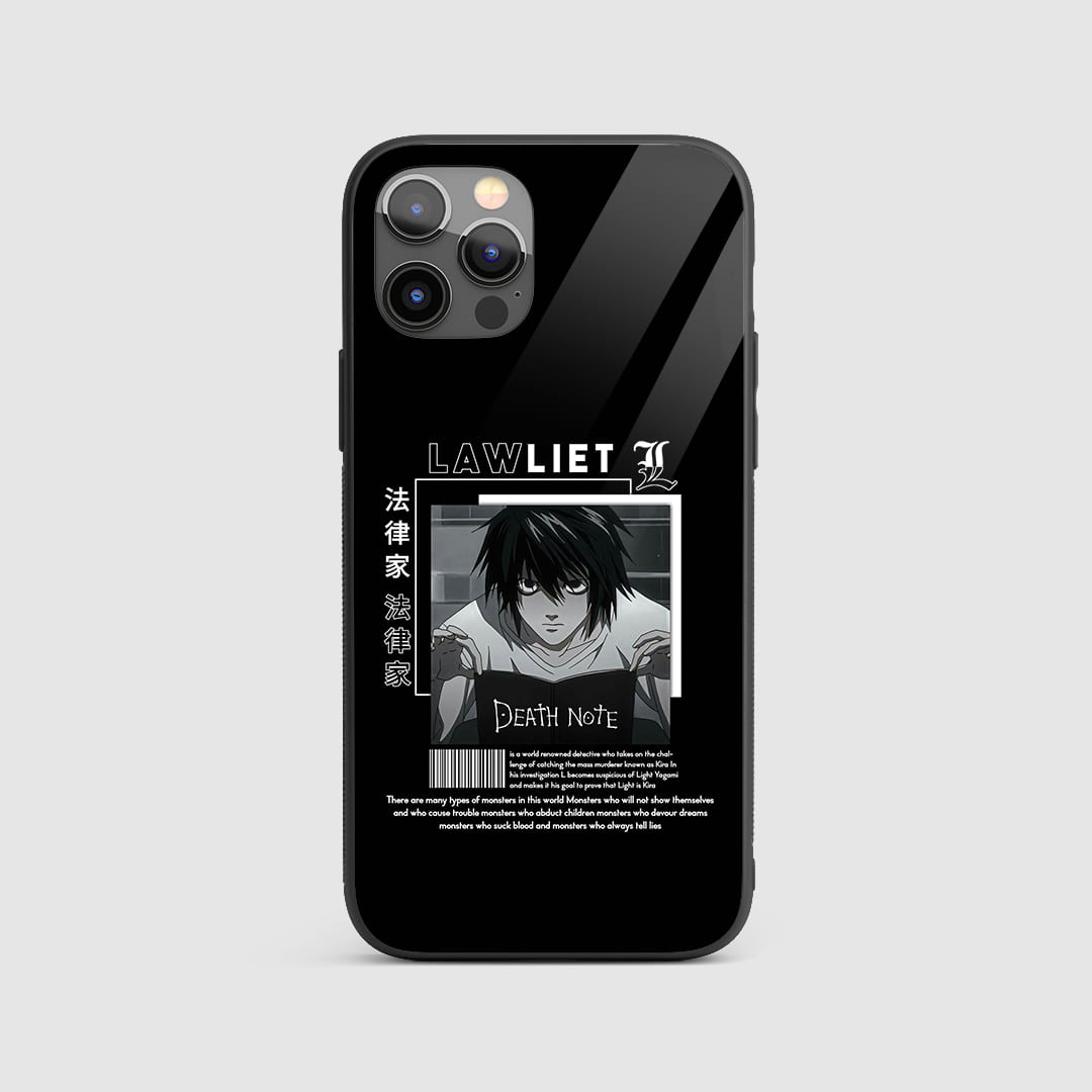 Lawliet Silicone Armored Phone Case featuring a striking design of L from Death Note.