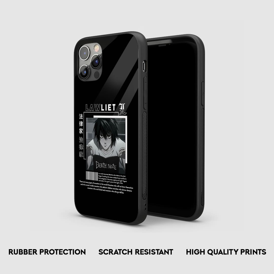 Side view of the Lawliet Armored Phone Case, highlighting its thick, protective silicone material.