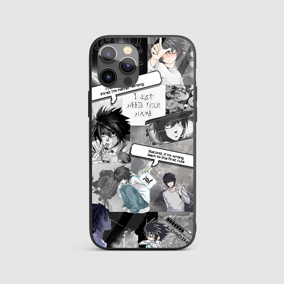 Lawliet Manga Silicone Armored Phone Case featuring classic manga art of L.