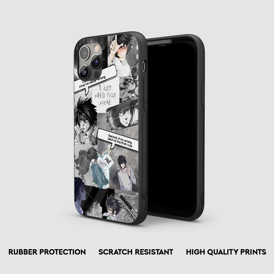 Side view of the Lawliet Manga Armored Phone Case, highlighting its thick, protective silicone.