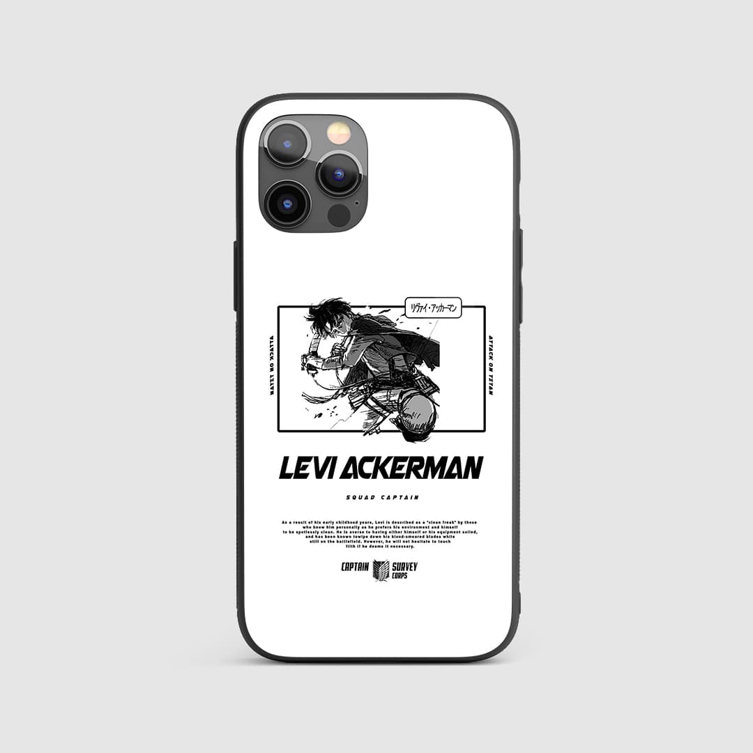 Levi Ackerman Action Silicone Armored Phone Case featuring intense artwork of Levi Ackerman.