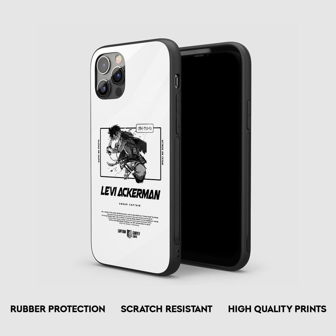 Side view of the Levi Ackerman Action Armored Phone Case, highlighting its thick, protective silicone material.