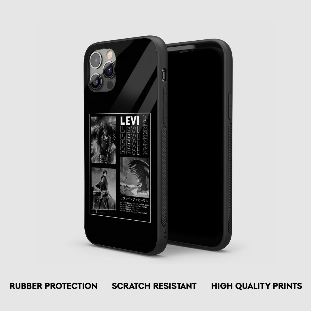 Side view of the Levi Black & White Armored Phone Case, highlighting its thick, protective silicone material.