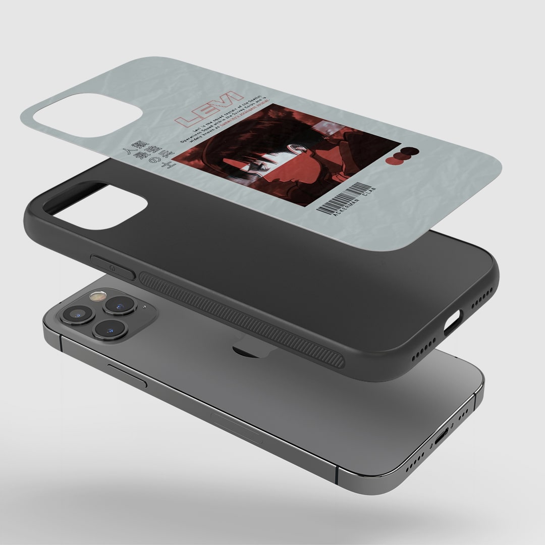 Levi Ackerman Clan Phone Case installed on a smartphone, offering robust protection and a prideful design.