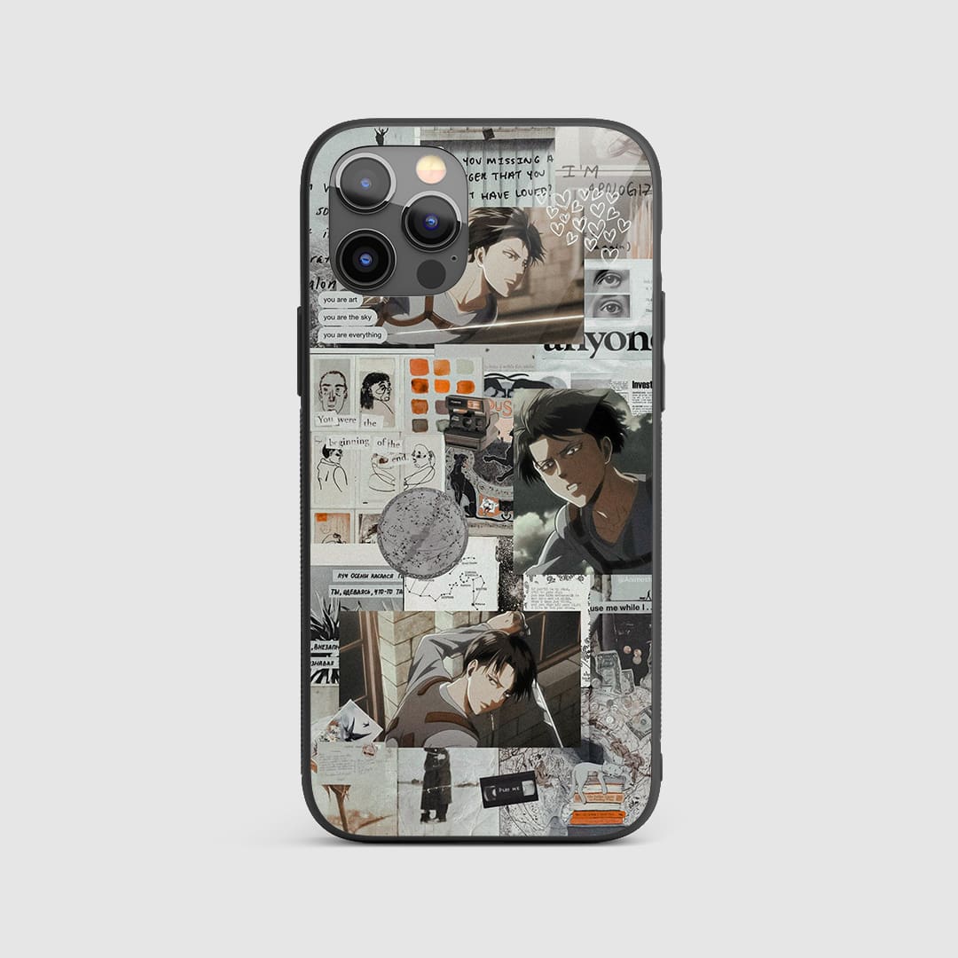Levi Ackerman Retro Silicone Armored Phone Case featuring vintage artwork of Levi Ackerman.