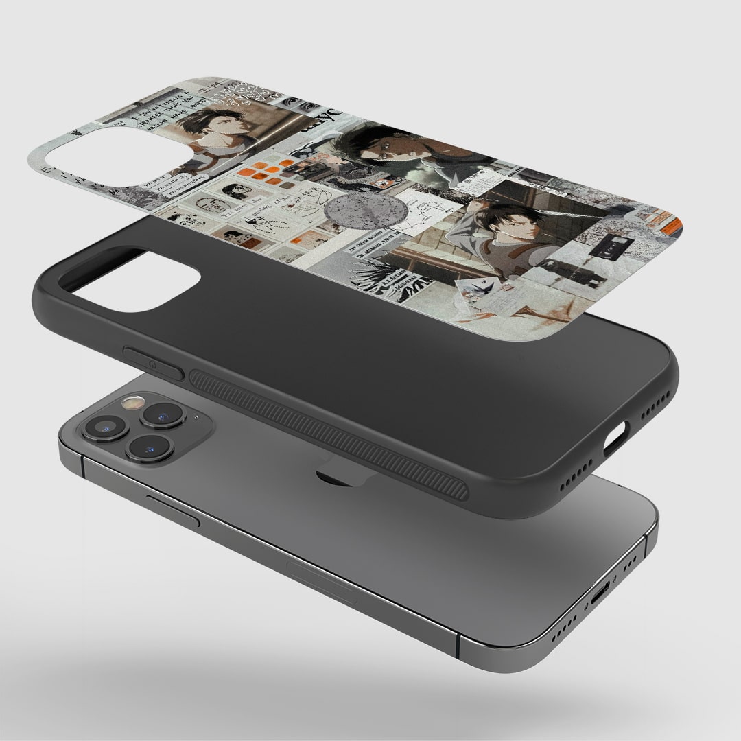 Levi Ackerman Retro Phone Case installed on a smartphone, offering robust protection and a nostalgic design.