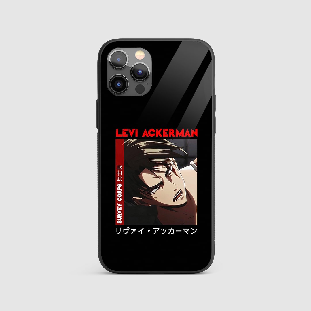 Levi Survey Corps Silicone Armored Phone Case featuring Levi Ackerman in Survey Corps attire.