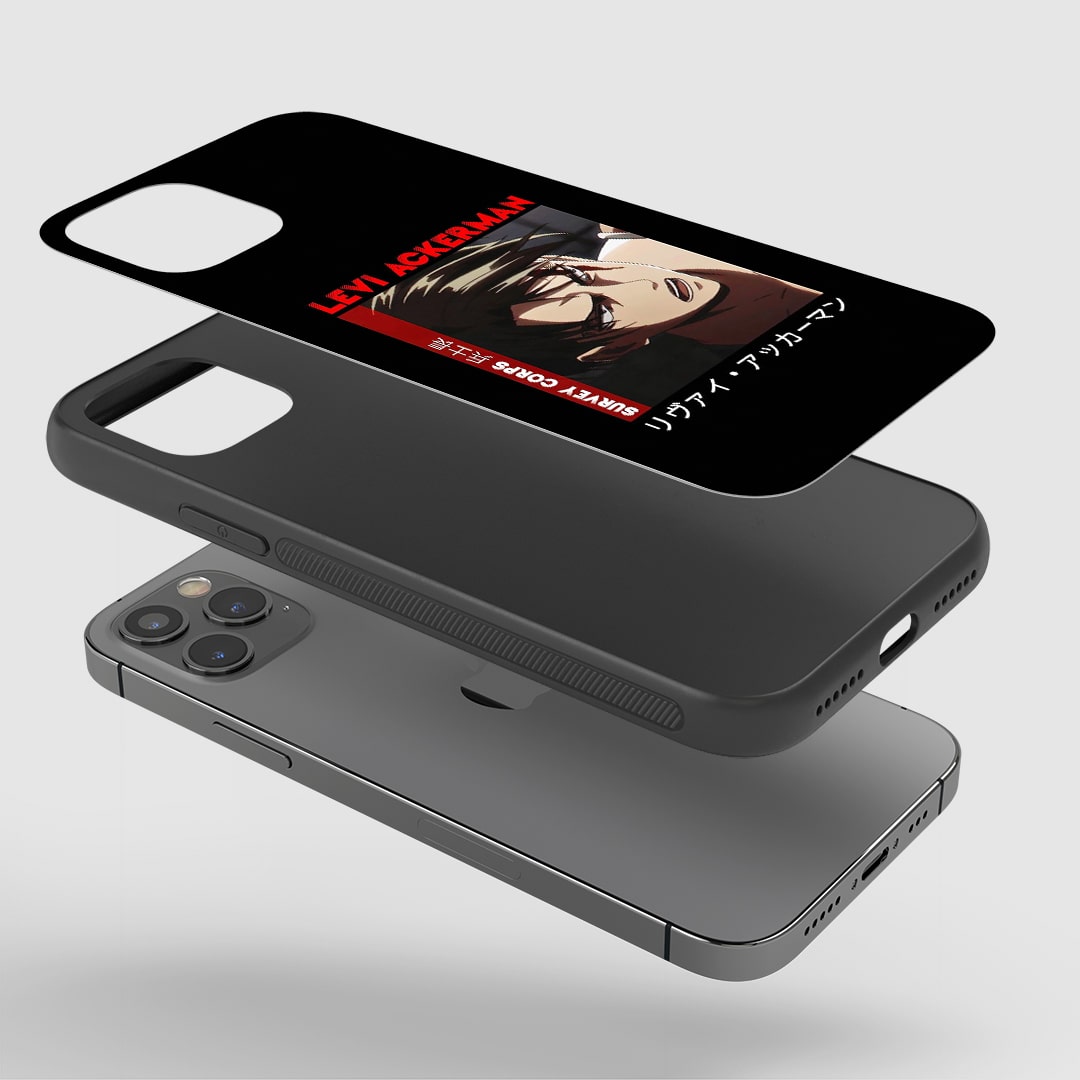 Levi Survey Corps Phone Case installed on a smartphone, offering robust protection and a heroic design.