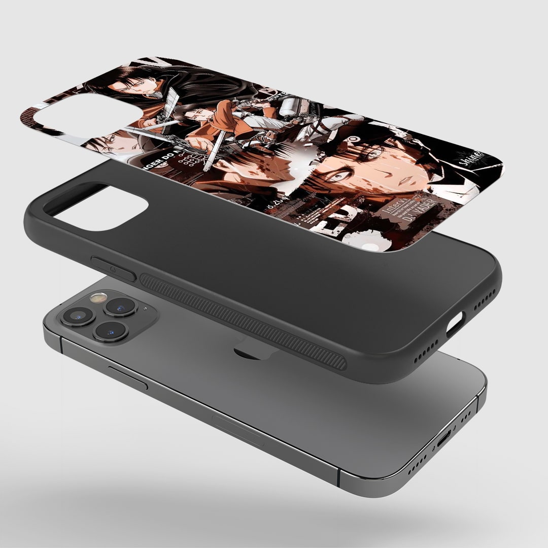 Mikasa Graphic Phone Case installed on a smartphone, offering robust protection and a dynamic design.