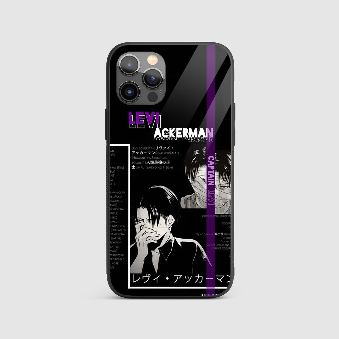 Levi Synopsis Silicone Armored Phone Case featuring key moments from Levi Ackerman's story.