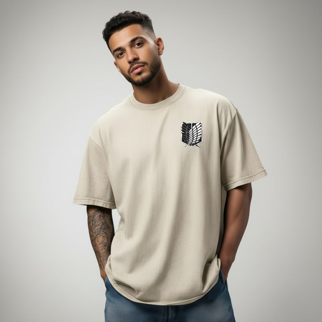 Levi Ackerman oversized anime T-shirt front print Attack on Titan design