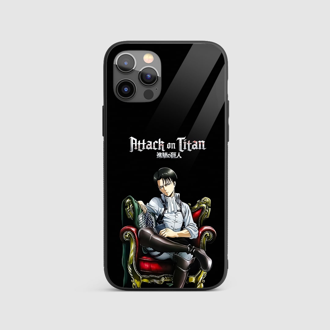 Levi Ackerman Throne Silicone Armored Phone Case front view.