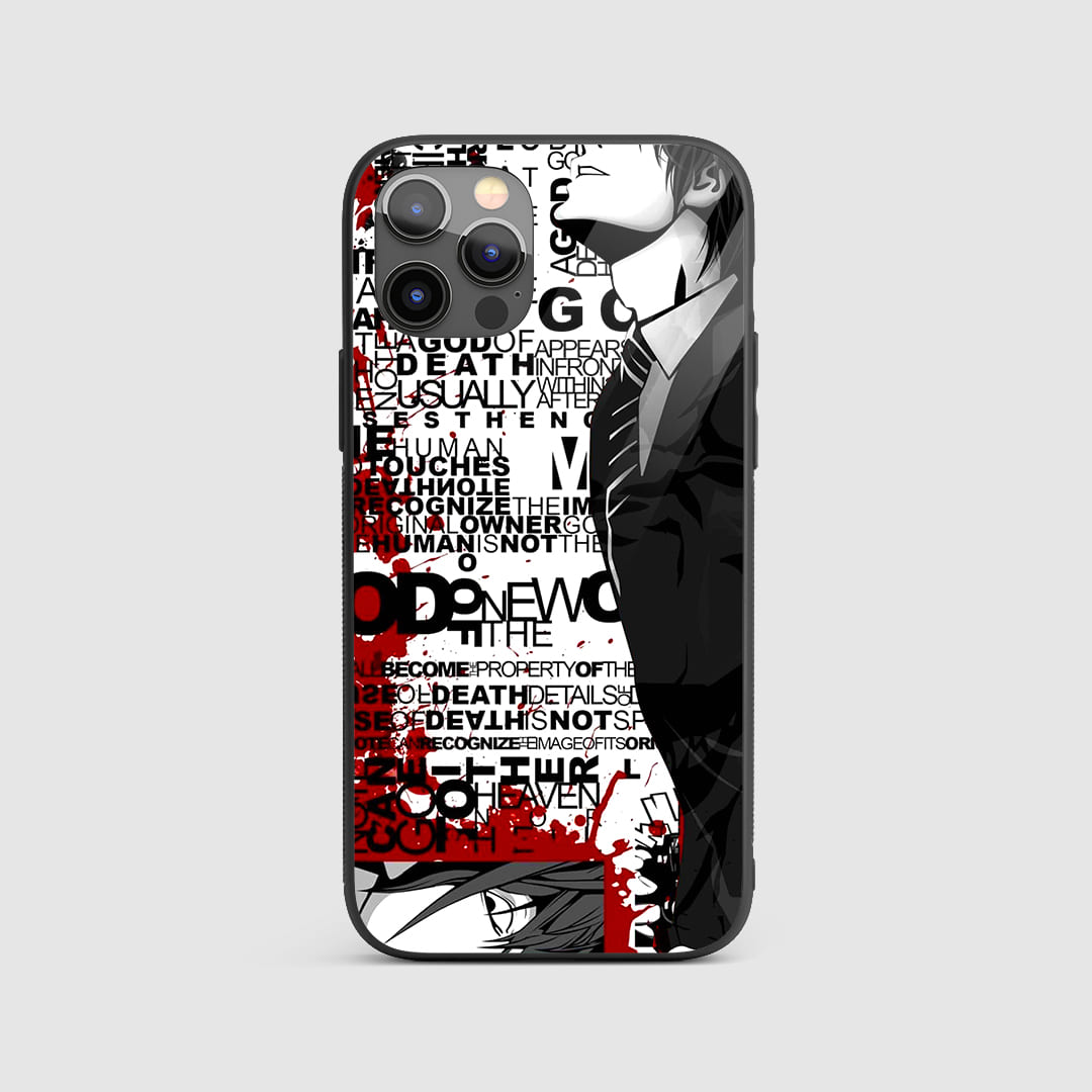 Light Yagami Blood Silicone Armored Phone Case featuring dramatic artwork of Light Yagami with blood-red accents.