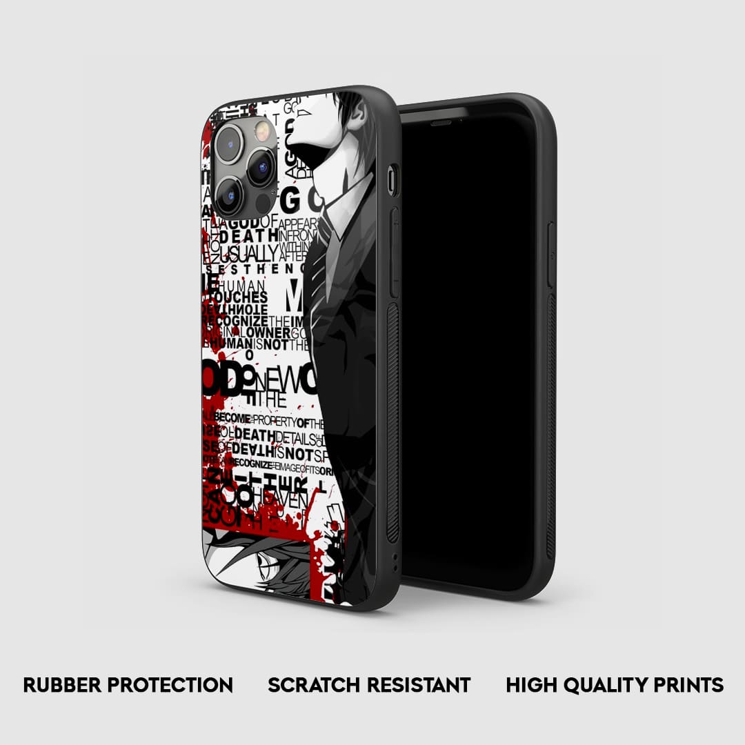 Side view of the Light Yagami Blood Armored Phone Case, highlighting its thick, protective silicone material.