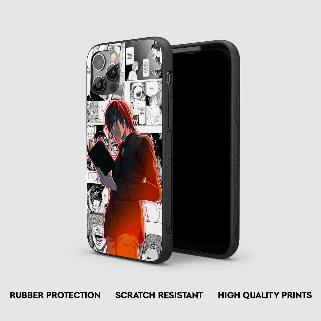 Side view of the Light Yagami Death Note Armored Phone Case, highlighting its thick, protective silicone material.