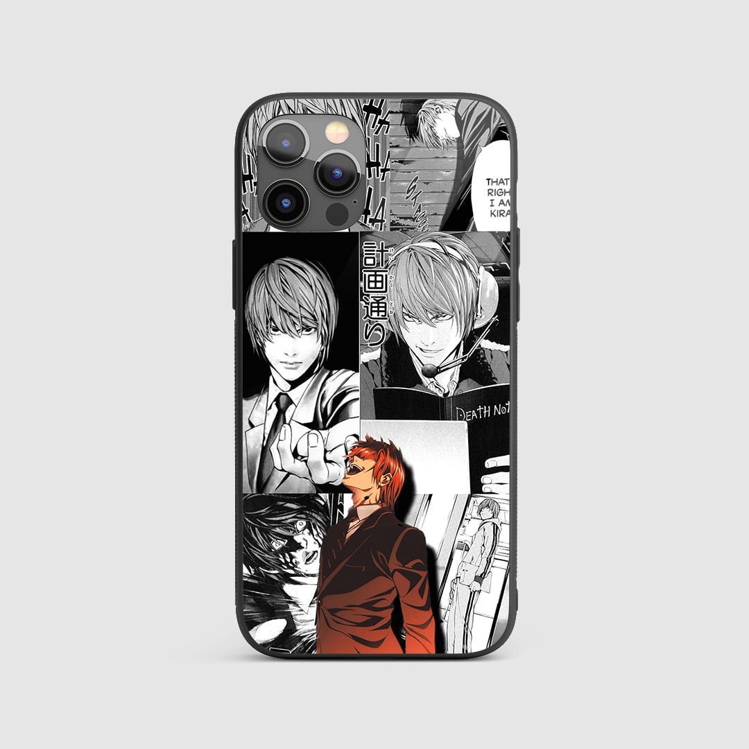 Light Yagami Manga Silicone Armored Phone Case featuring classic manga artwork of Light Yagami.