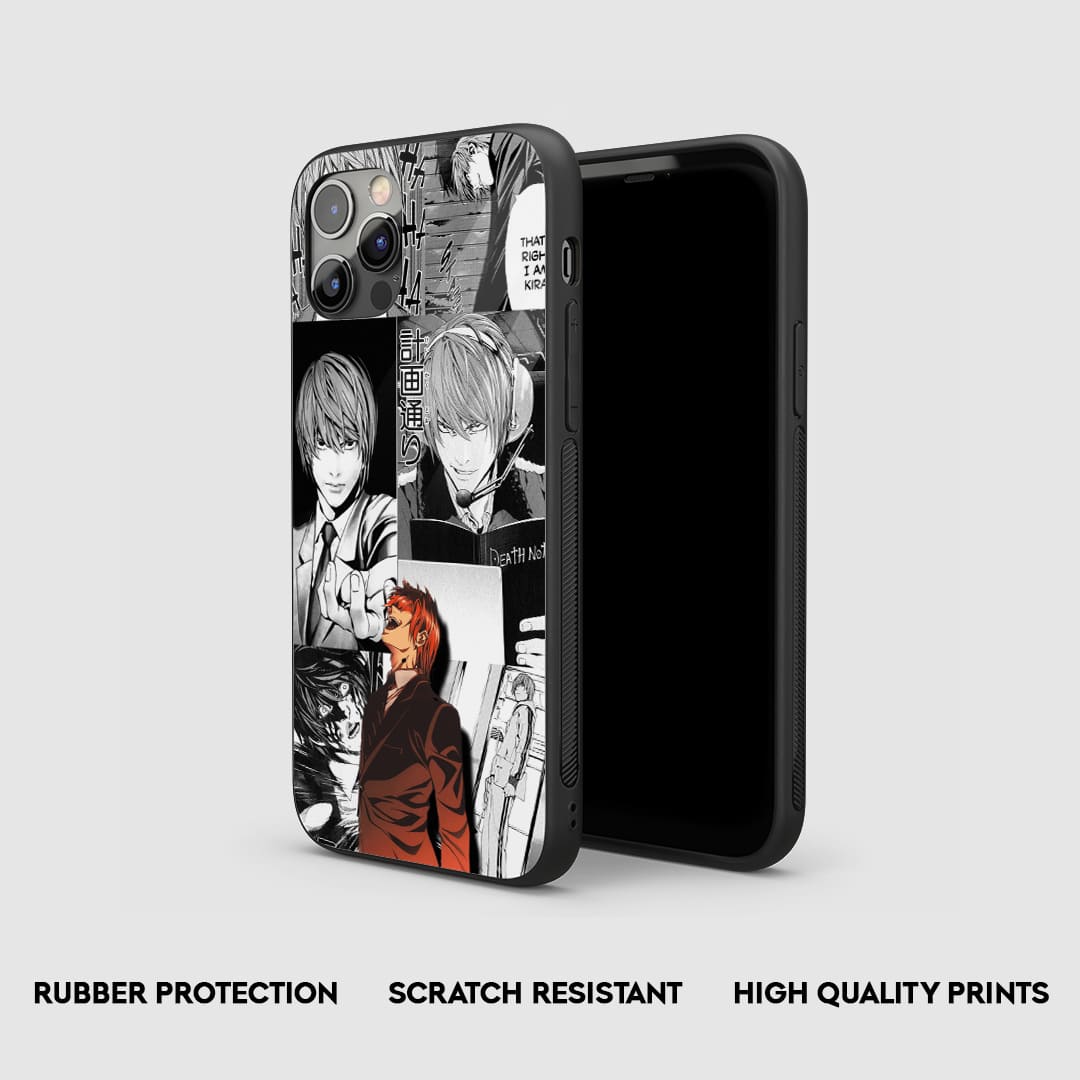 Side view of the Light Yagami Manga Armored Phone Case, highlighting its thick, protective silicone material.