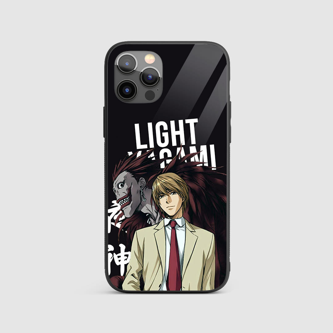 Light Yagami & Ryuk Silicone Armored Phone Case featuring detailed artwork of the iconic duo.