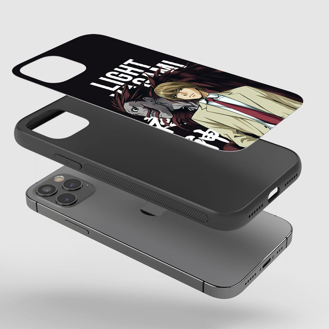 Light Yagami & Ryuk Phone Case installed on a smartphone, offering robust protection and stylish design.