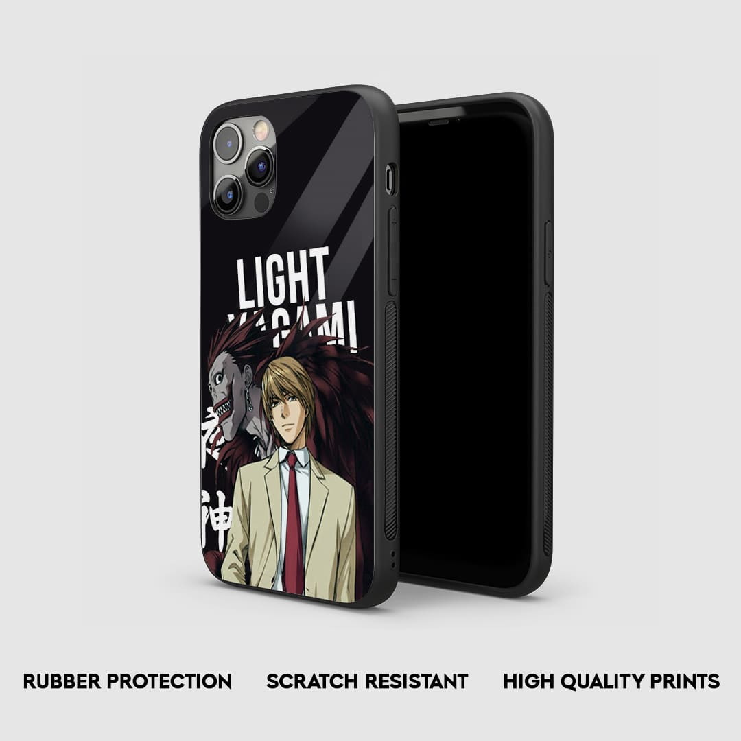 Side view of the Light Yagami & Ryuk Armored Phone Case, highlighting its thick, protective silicone material.