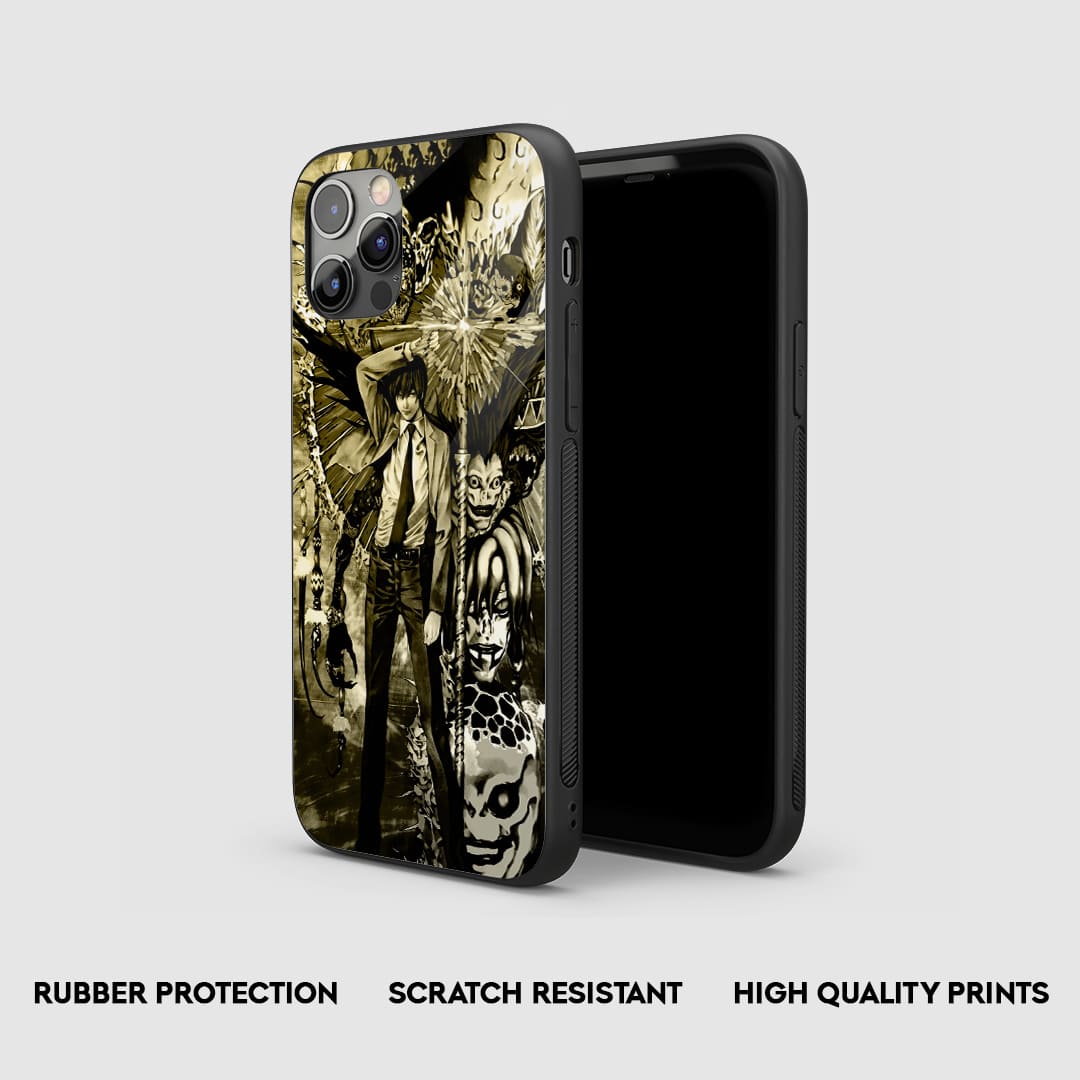 Side view of the Light & Shinigami Armored Phone Case, highlighting its protective silicone material.
