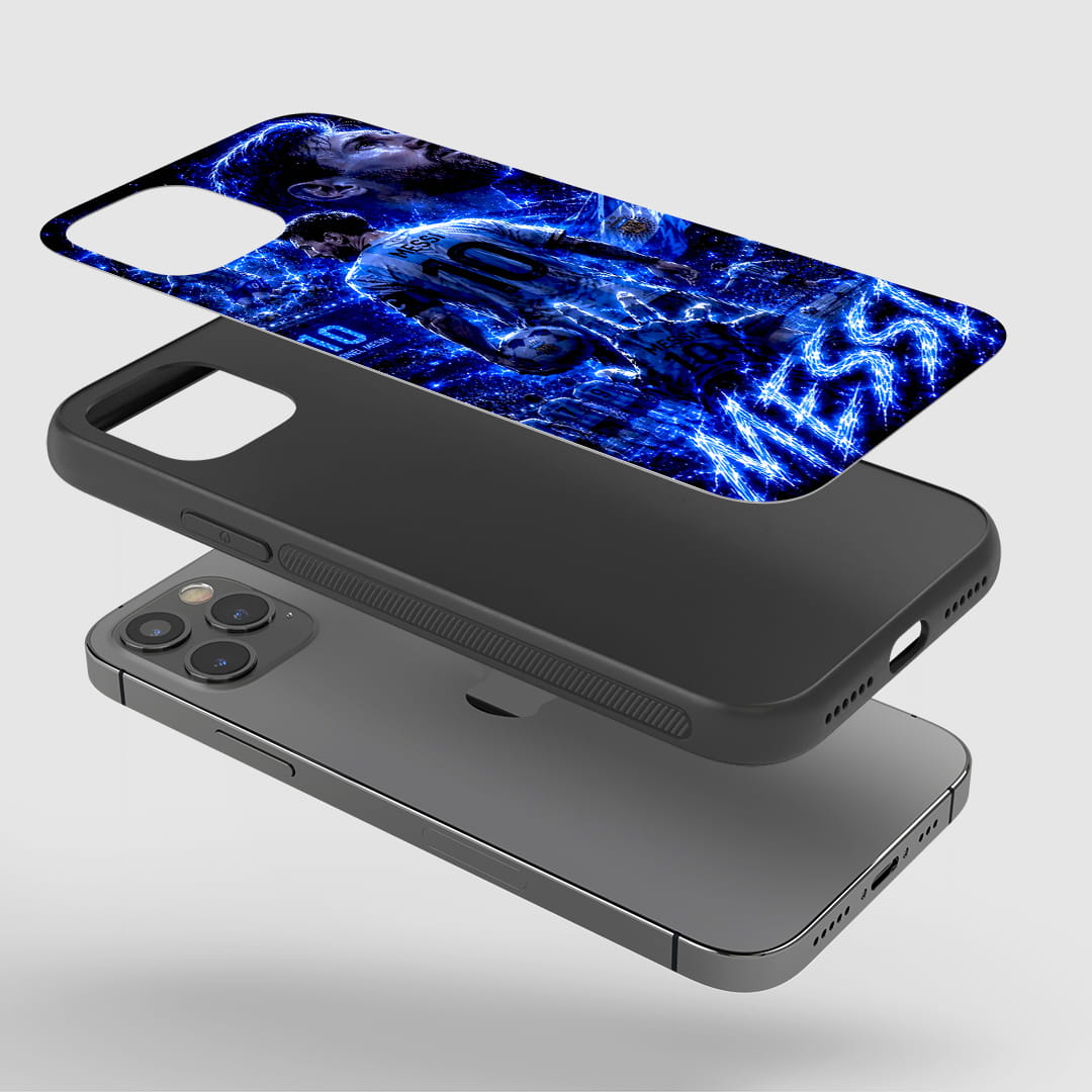 Shockproof Lionel Messi Blue Lightning phone case