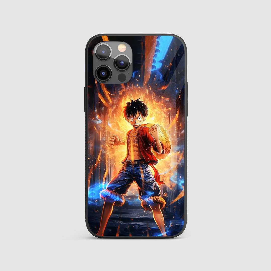 Luffy Aesthetic Silicone Armored Phone Case with a minimalist and stylish portrayal of Luffy.