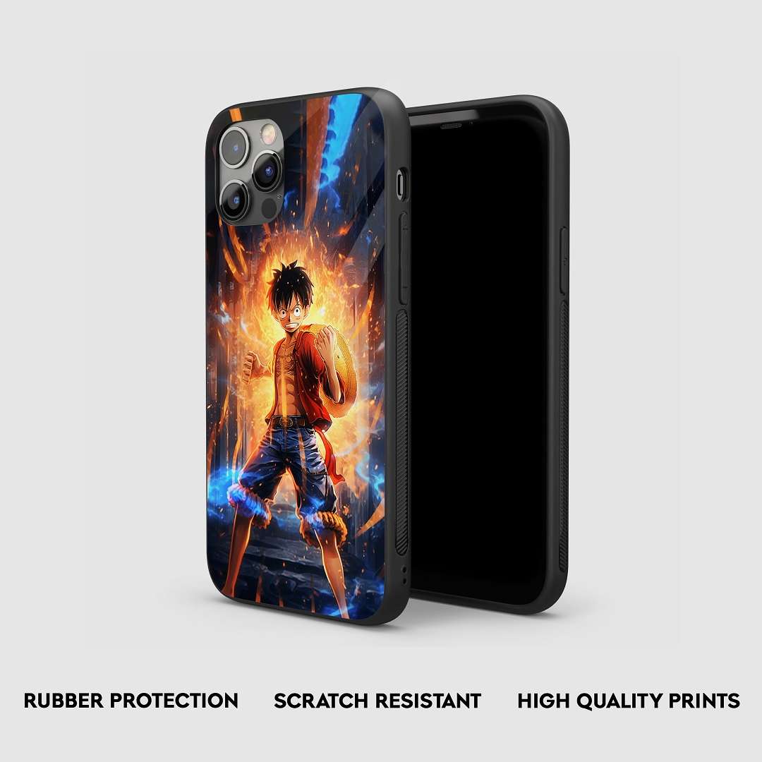 Side view of Luffy Aesthetic Armored Phone Case, showing its robust and sleek protection.