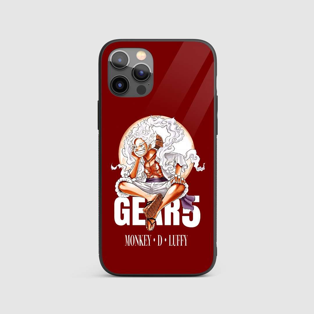 Luffy Gear 5 Silicone Armored Phone Case featuring Luffy in his powerful Gear 5 transformation.