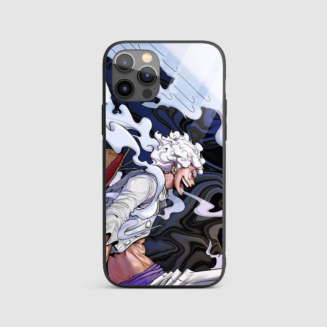 Luffy Action Silicone Armored Phone Case showcasing Luffy in a dynamic fighting pose.