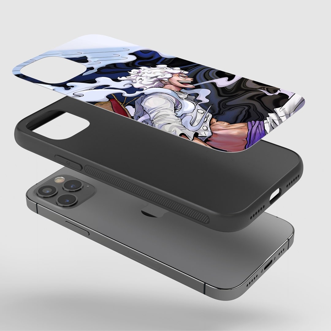 Luffy Action Phone Case fitted on a smartphone, showing full accessibility to all controls and ports.