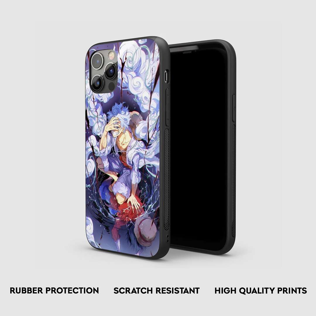 Edge view of Luffy Joyboy Armored Phone Case, showcasing its thick, protective silicone.