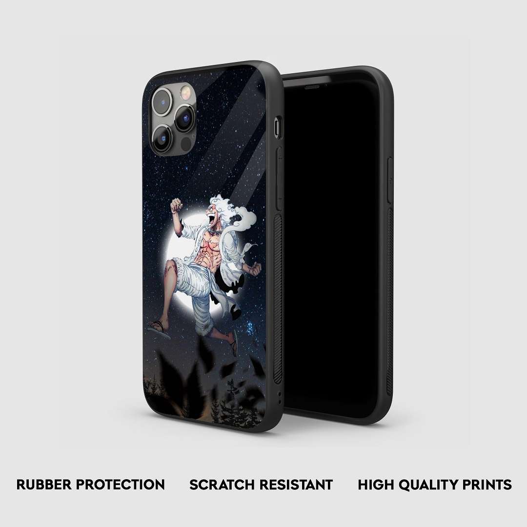 Side view of the Luffy Moon Armored Phone Case, showcasing its durable silicone protection.