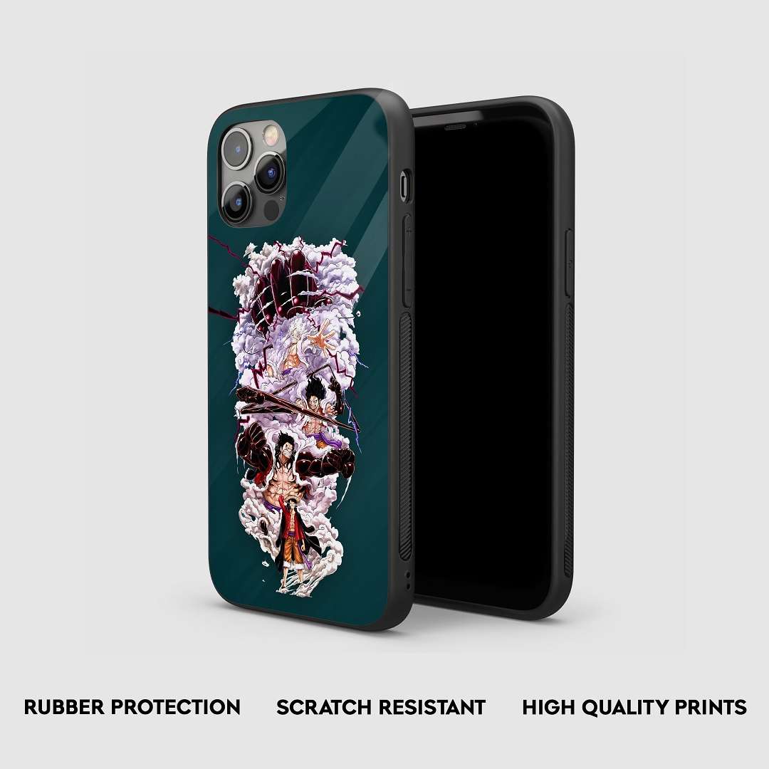 Profile view of the Luffy Transformed Armored Phone Case, highlighting its protective silicone.