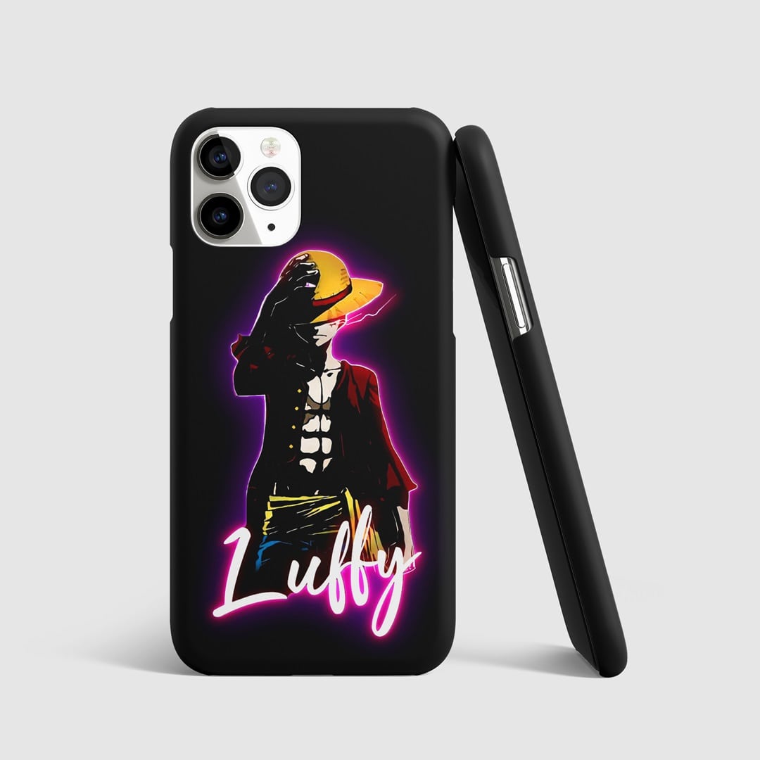 Luffy Neon Light Phone Cover with 3D matte finish and vibrant neon design of Luffy.