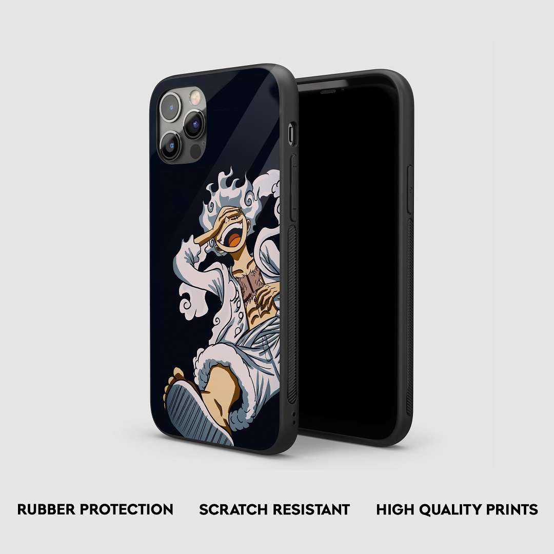 Side view of the Luffy Nika Sun Armored Phone Case, showcasing its robust protective qualities.