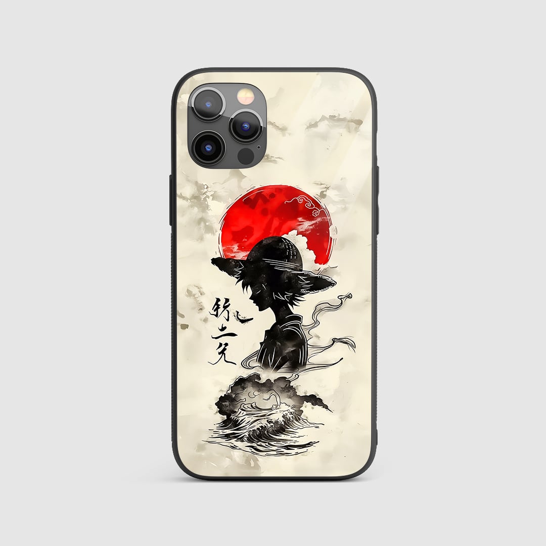 Luffy Artwork Silicone Armored Phone Case front view with bold design.