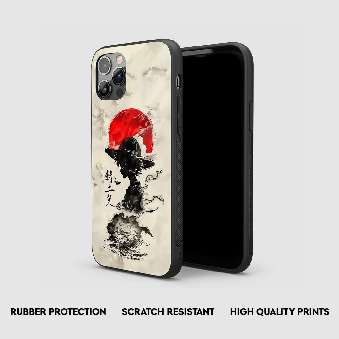 Side view of Luffy Artwork Silicone Case with snug fit and button cutouts.