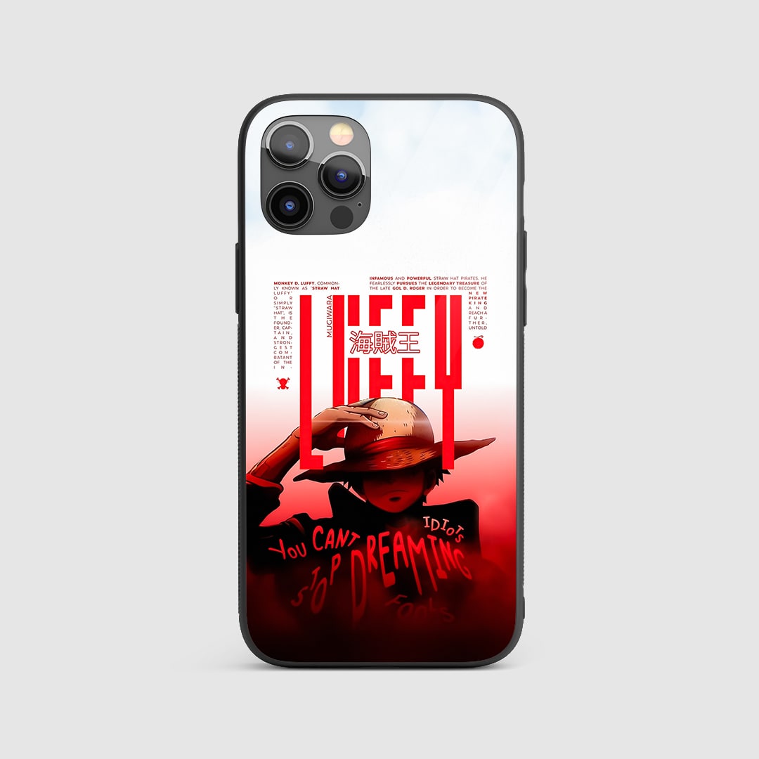 Luffy Dreaming Silicone Armored Phone Case front view with thoughtful design.