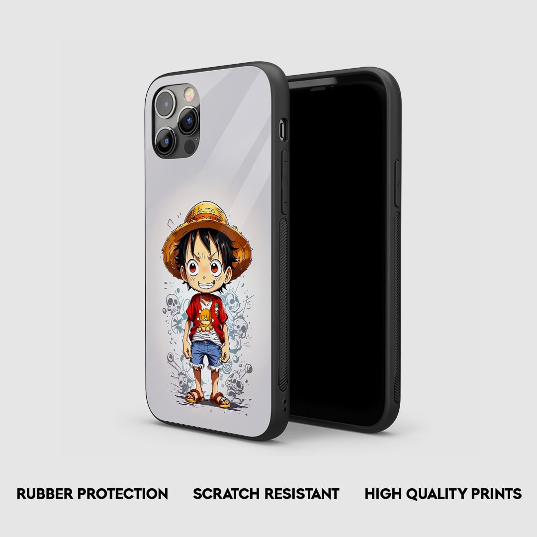 Side view of Luffy Ghibli Silicone Case with snug fit and button cutouts.
