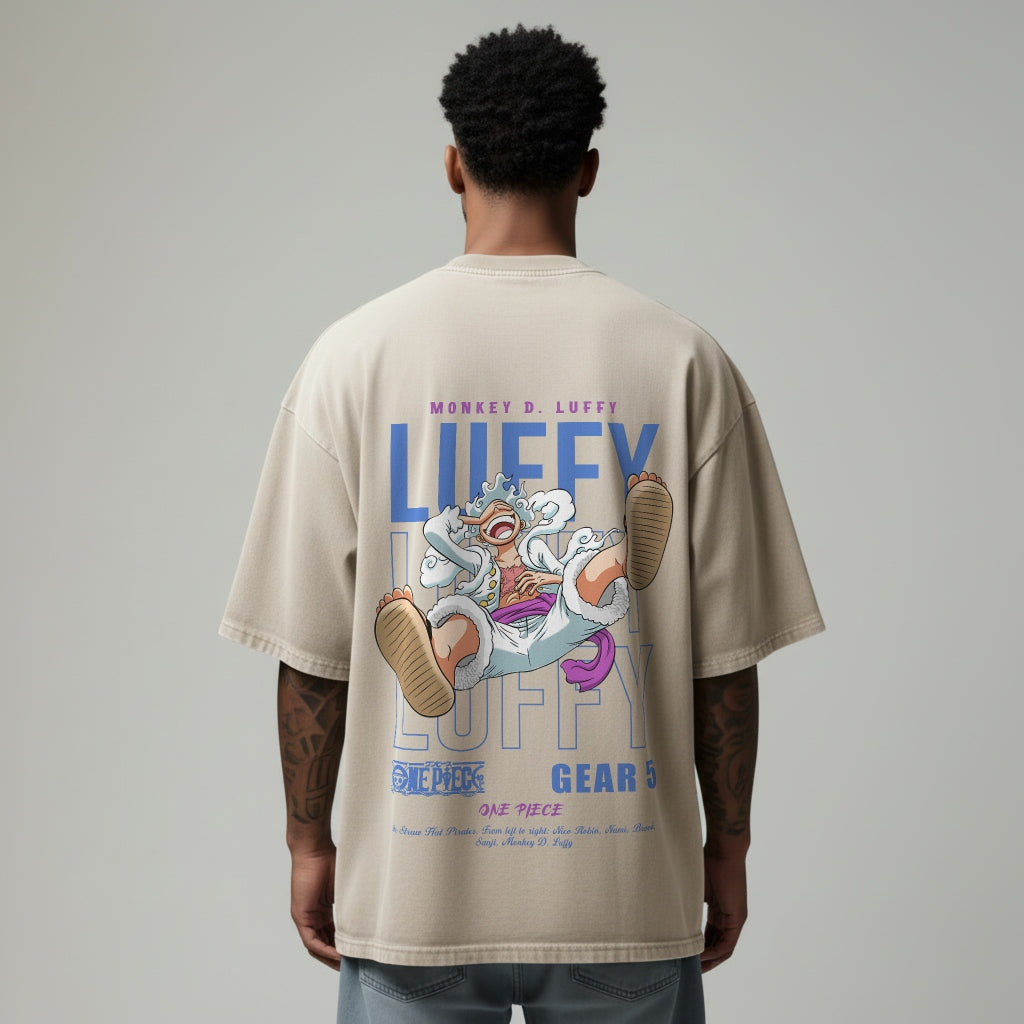 Luffy Joyboy oversized anime T-shirt back print streetwear design