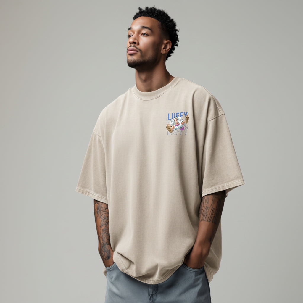 Luffy Joyboy oversized anime T-shirt front print One Piece design