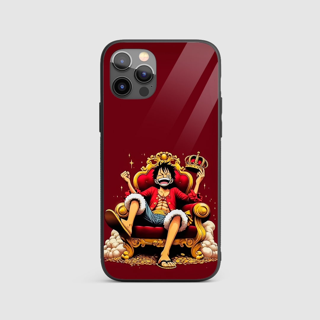 Luffy Throne Silicone Armored Phone Case front view with throne design.