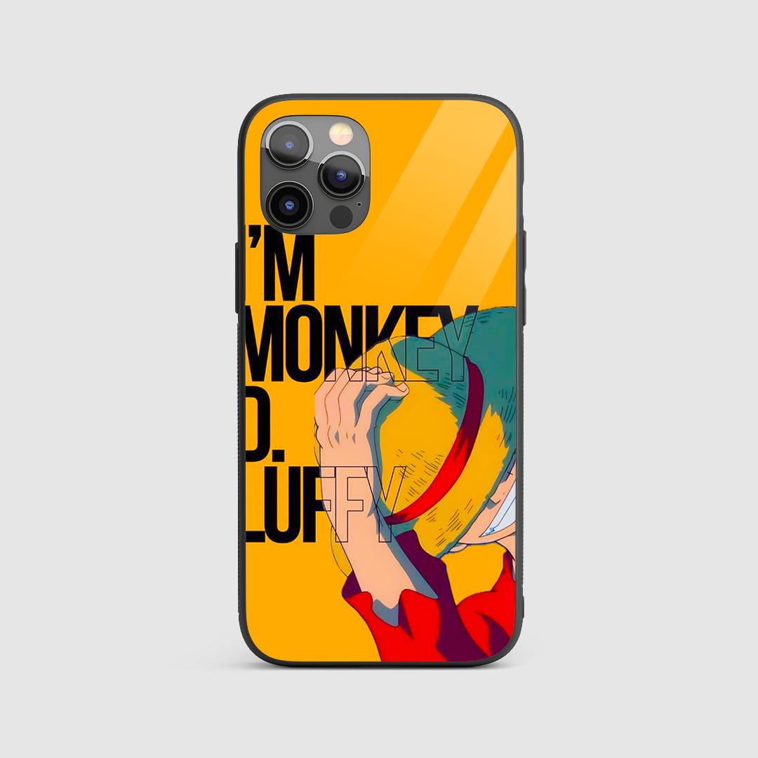Luffy typography yellow silicone armored phone case