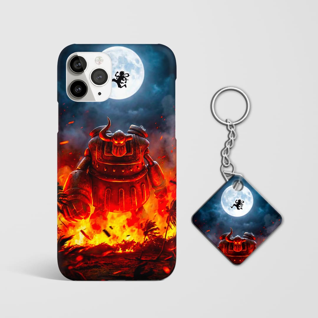 Luffy Iron Giant crossover phone case with Keychain