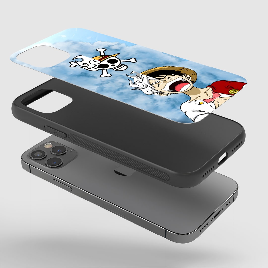 Angled view of Luffy x Joyboy Phone Case showing epic anime crossover.