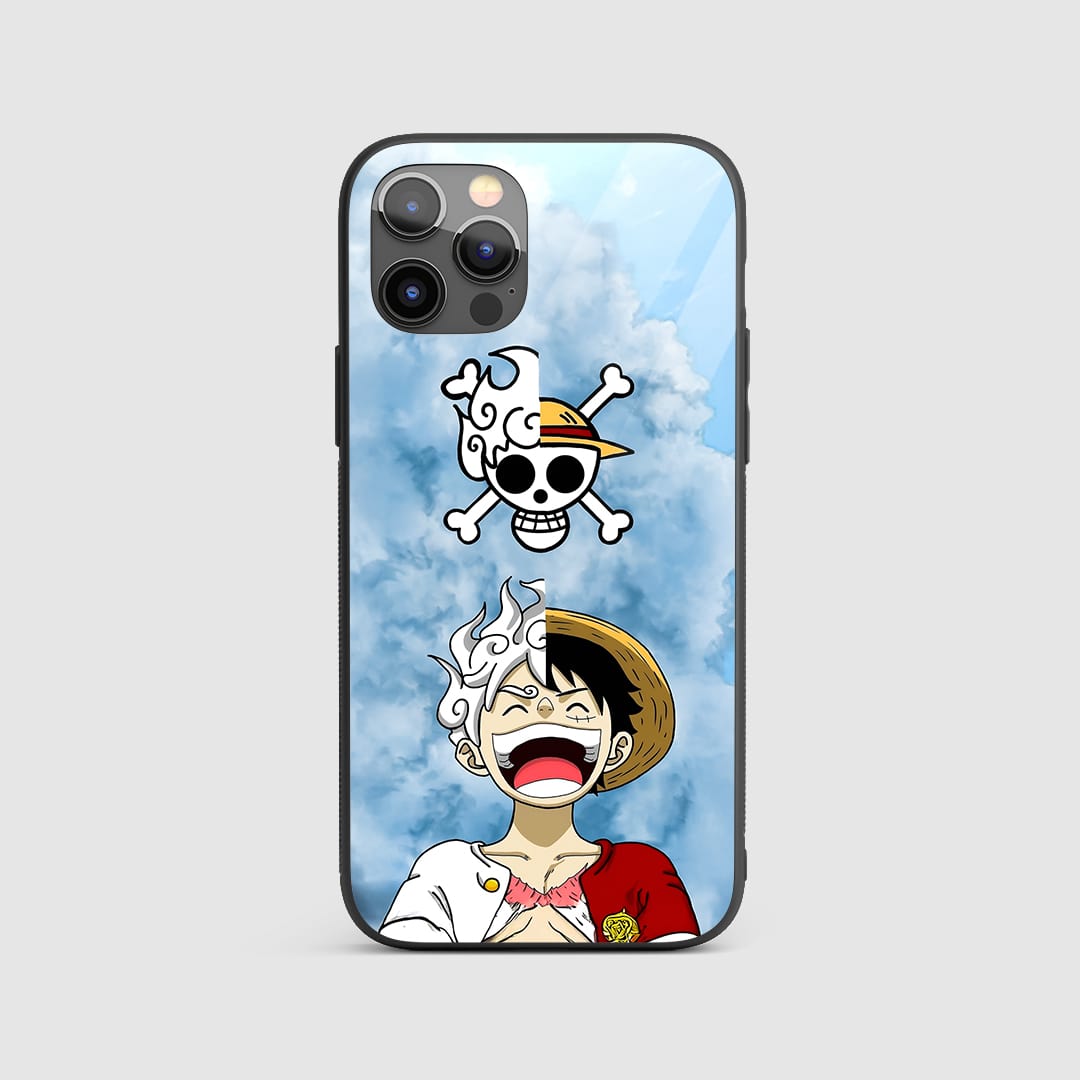 Luffy x Joyboy Silicone Armored Phone Case front view with fusion artwork.