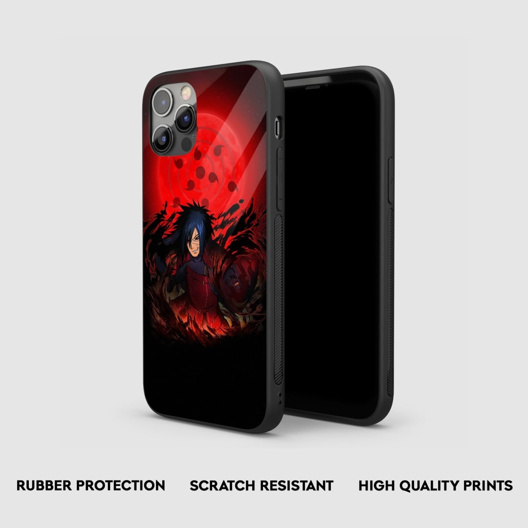Lateral view of Madara Uchiha Armored Phone Case showcasing its protective thickness.
