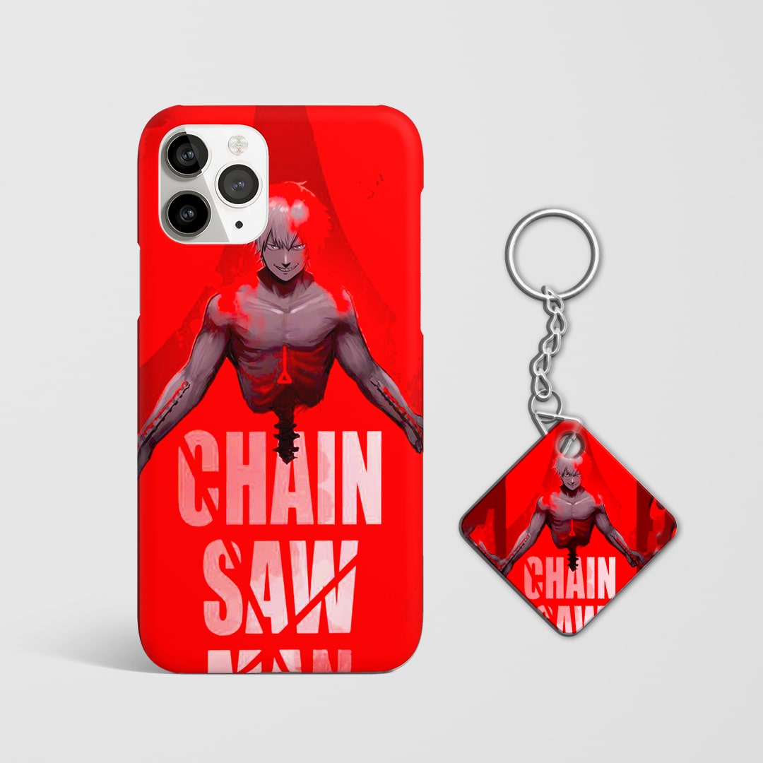 Back design of Chainsaw Man Makima Command case with Keychain