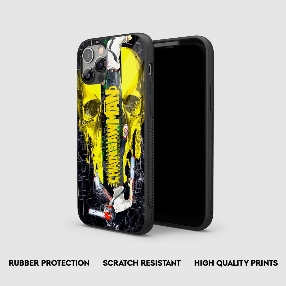 Side angle of Mask Madness Chainsaw Man anime armored case